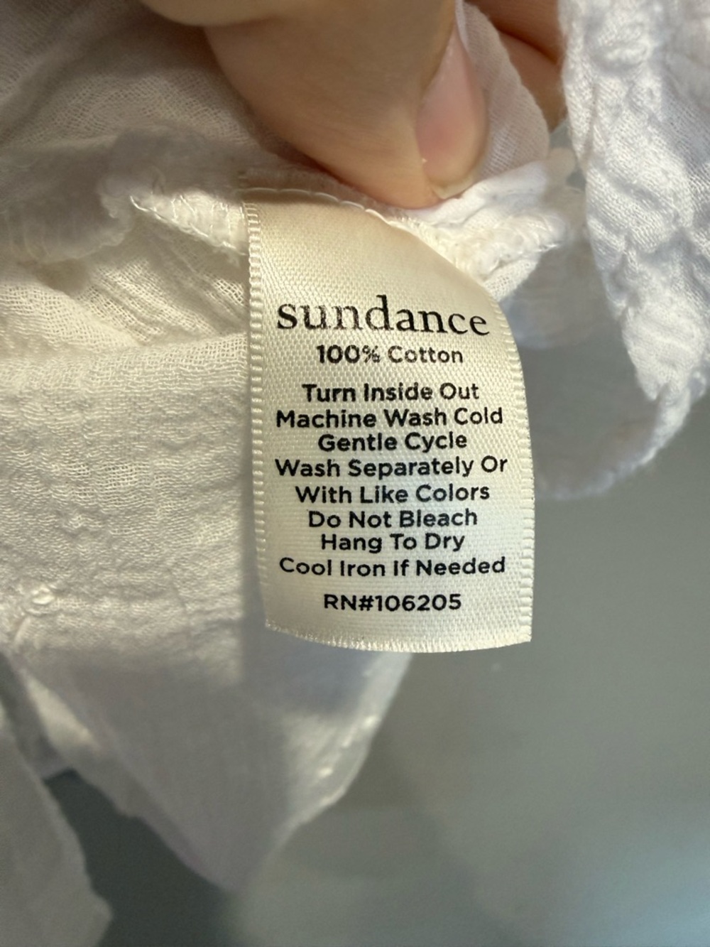 Sundance White Ruffled Embroidered Blouse Size Medium - Picture 6 of 7